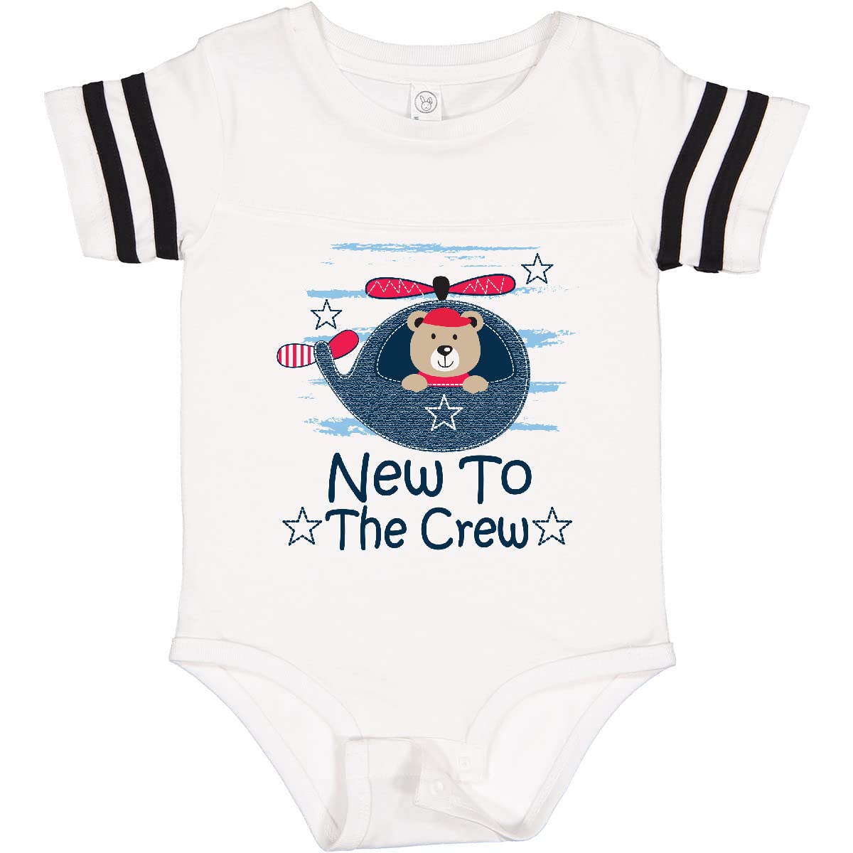 Inktastic New to The Crew Baby Boy Bodysuit - Soft Cotton Onesie for Newborns & Infants - Perfect for Baby Showers, Birth Announcements & Family Photos