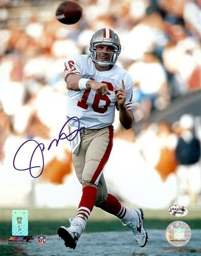 Joe Montana Autographed San Francisco 49ers 8x10 NFL Photo - Signed White Jersey Football Memorabilia - Perfect for Man Cave, Sports Bar & Collector's Display