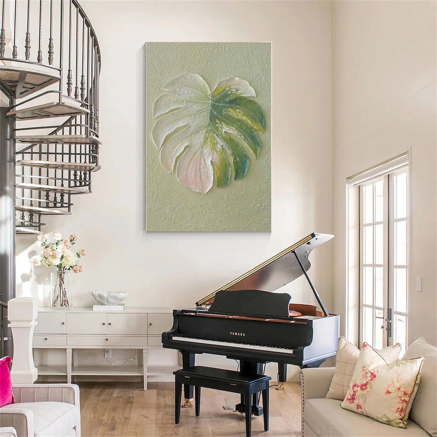 Flower and Tree Painting #FT 199 - Handmade Canvas Wall Art for Home Decor, Office, Living Room & Bedroom