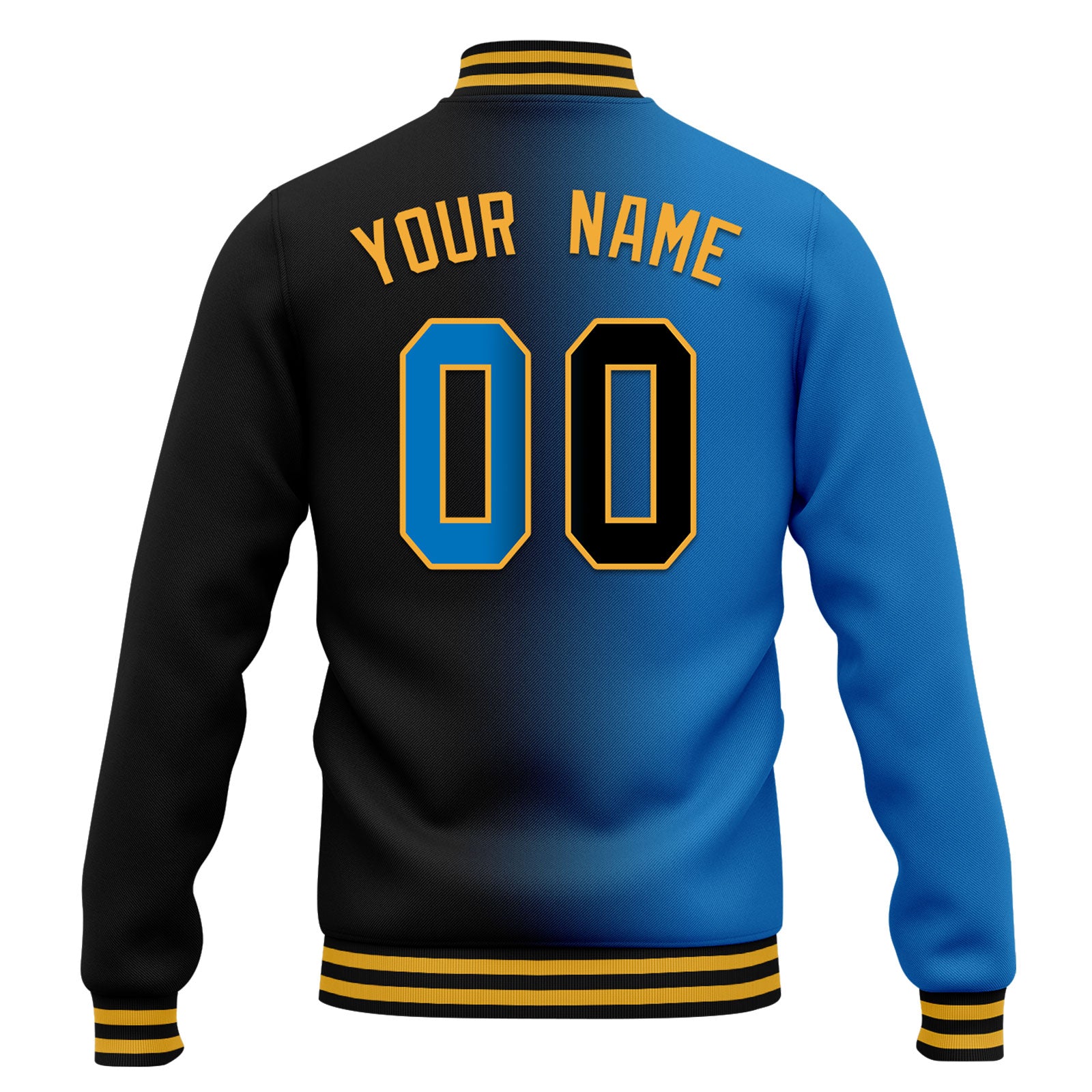 Custom Gradient Fashion Bomber Jacket - Full Snap Varsity Letterman Personalized Jacket for Men & Women (Style FZ005 D028016) - Perfect for Casual Wear, Street Style & School Events