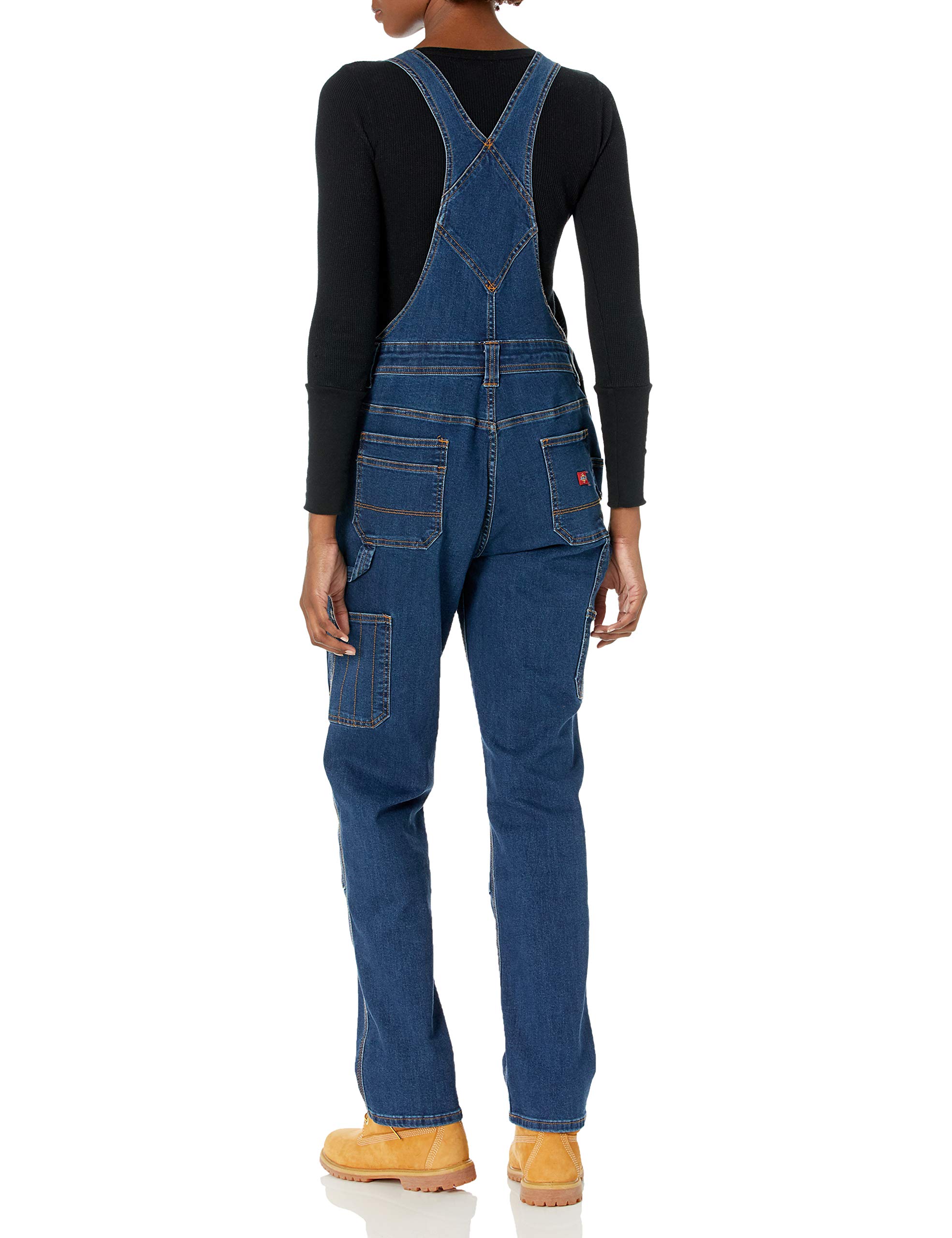 Dickies Women's Denim Double Front Bib Overalls - Durable Workwear for Farming, Construction & Outdoor Activities