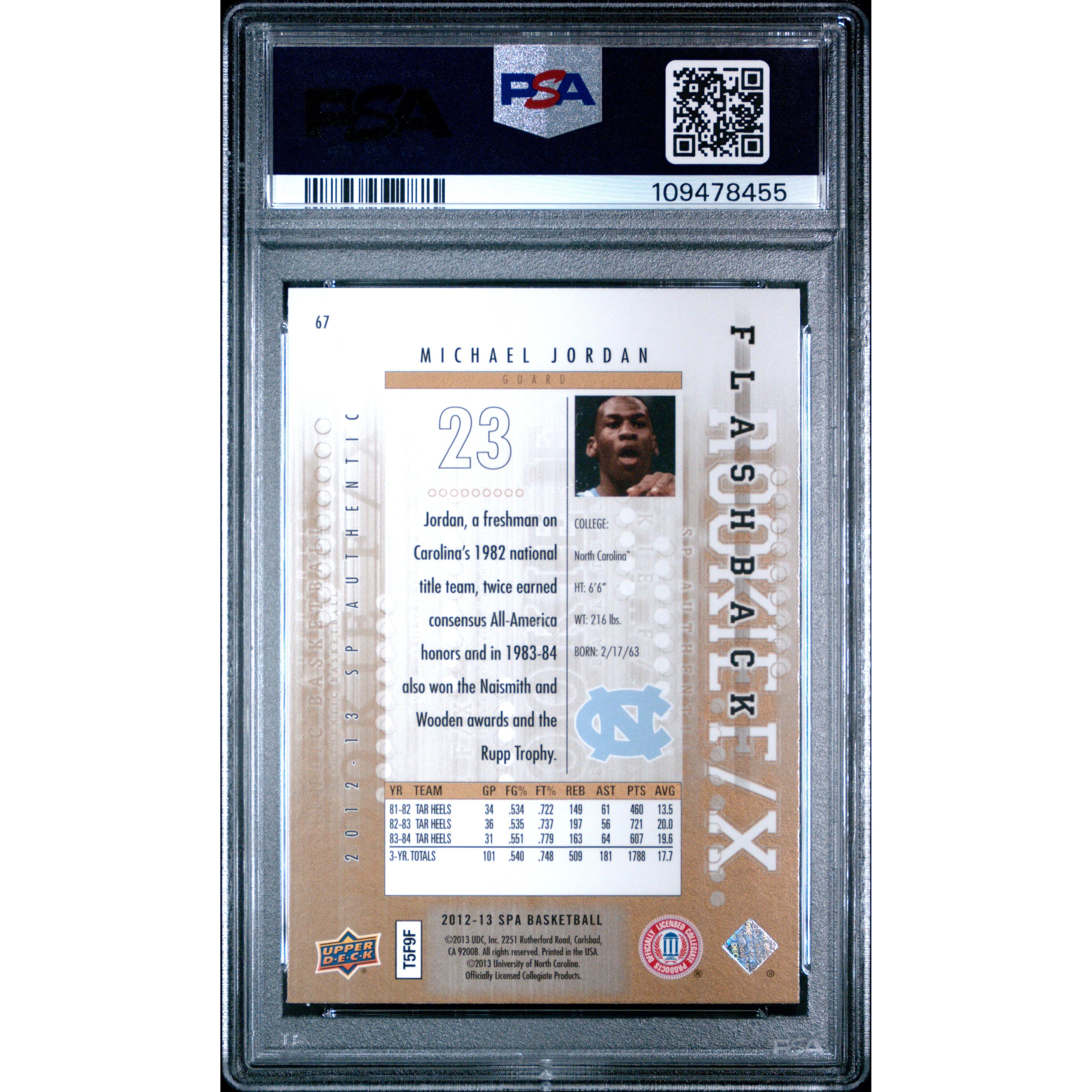 2012 SP Authentic Michael Jordan #67 PSA 10 Graded Basketball Card - Perfect for Collectors, Investors & Sports Memorabilia Enthusiasts