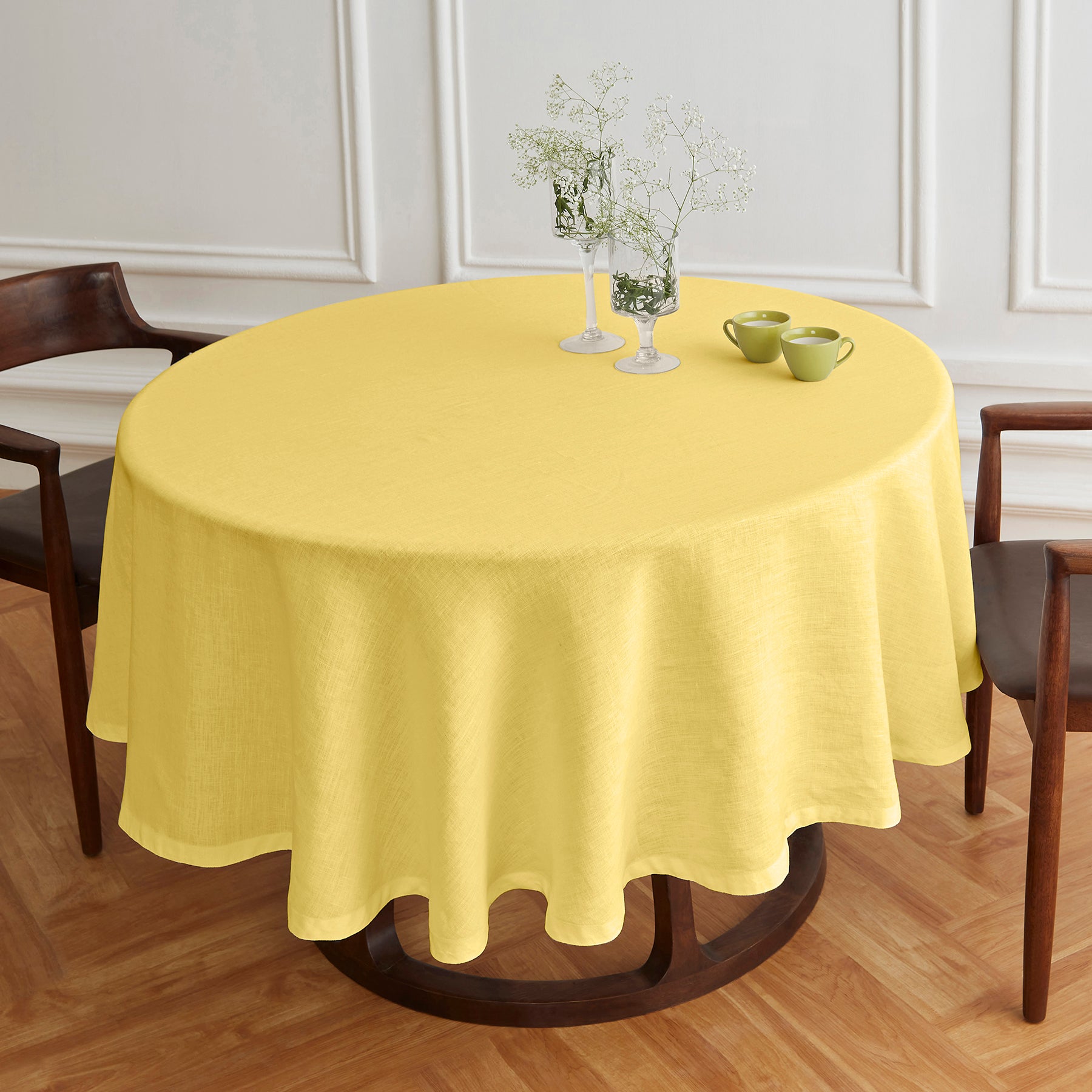Sonoma Round Tablecloth - Premium Cotton Fabric for Dining & Parties - Perfect for Holiday Gatherings, Weddings & Home Decor