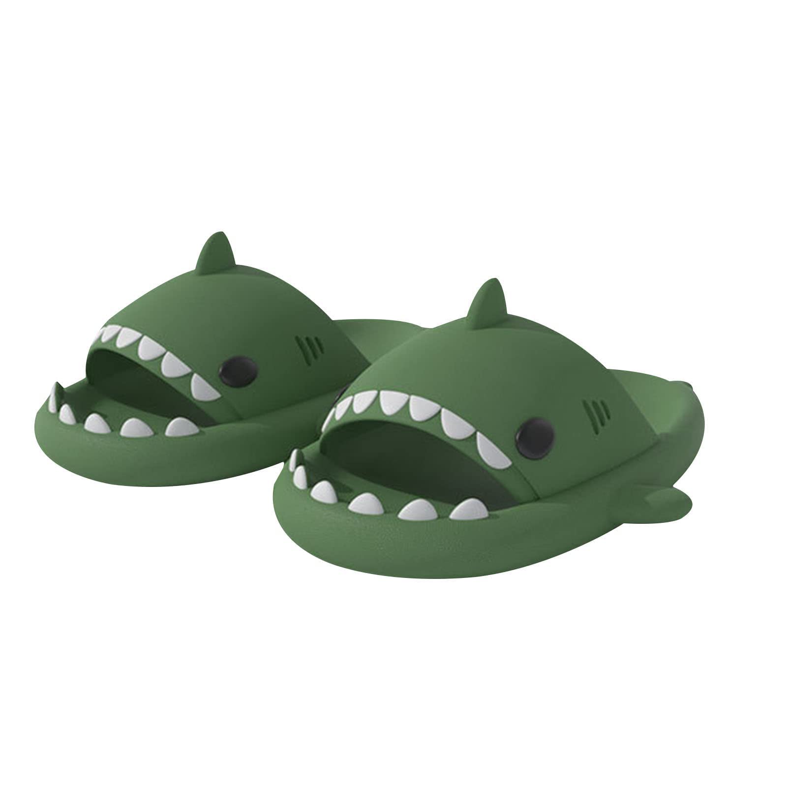 Anti-Slip Shark Slippers for Women & Men - Cute Open Toe Slides with Lightweight Sole - Summer Beach Sandals for Casual Wear, Poolside Lounging and Home Comfort