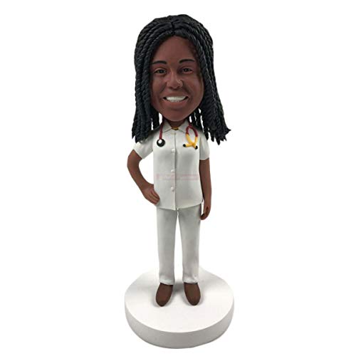 Personalized Nurse Bobble Head - Custom Nurse Cake Topper for Birthday, Nurse Wife, Girlfriend, Mother & Daughter - Perfect Nurse Appreciation Gift for Graduation, Retirement & Medical Professionals