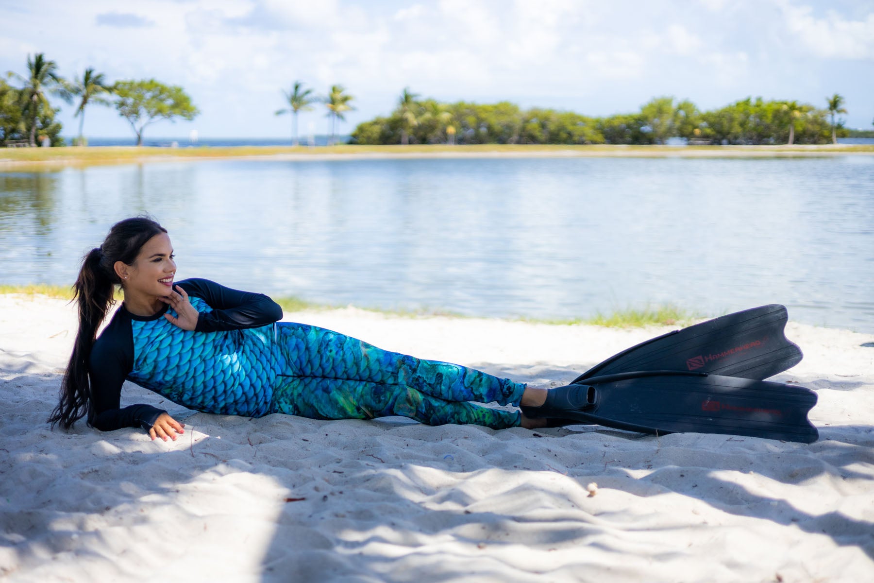 Premium Abalone Shell Print Mermaid Rash Guard - UV Protection Swim Shirt for Women & Girls - Perfect for Surfing, Swimming, and Beach Activities