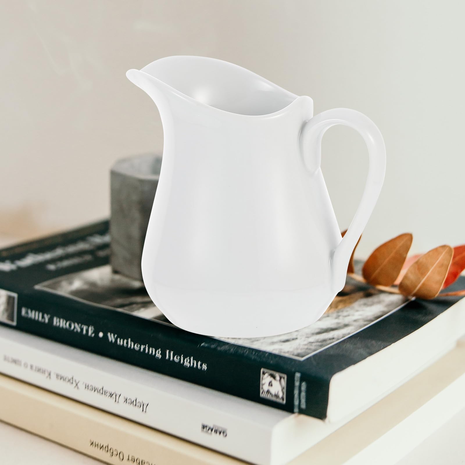 White Ceramic Creamer Pitcher with Handle - 250ml Coffee, Milk, Sauce & Creamer Jug for Kitchen - Perfect for Coffee Shops, Restaurants & Home Use