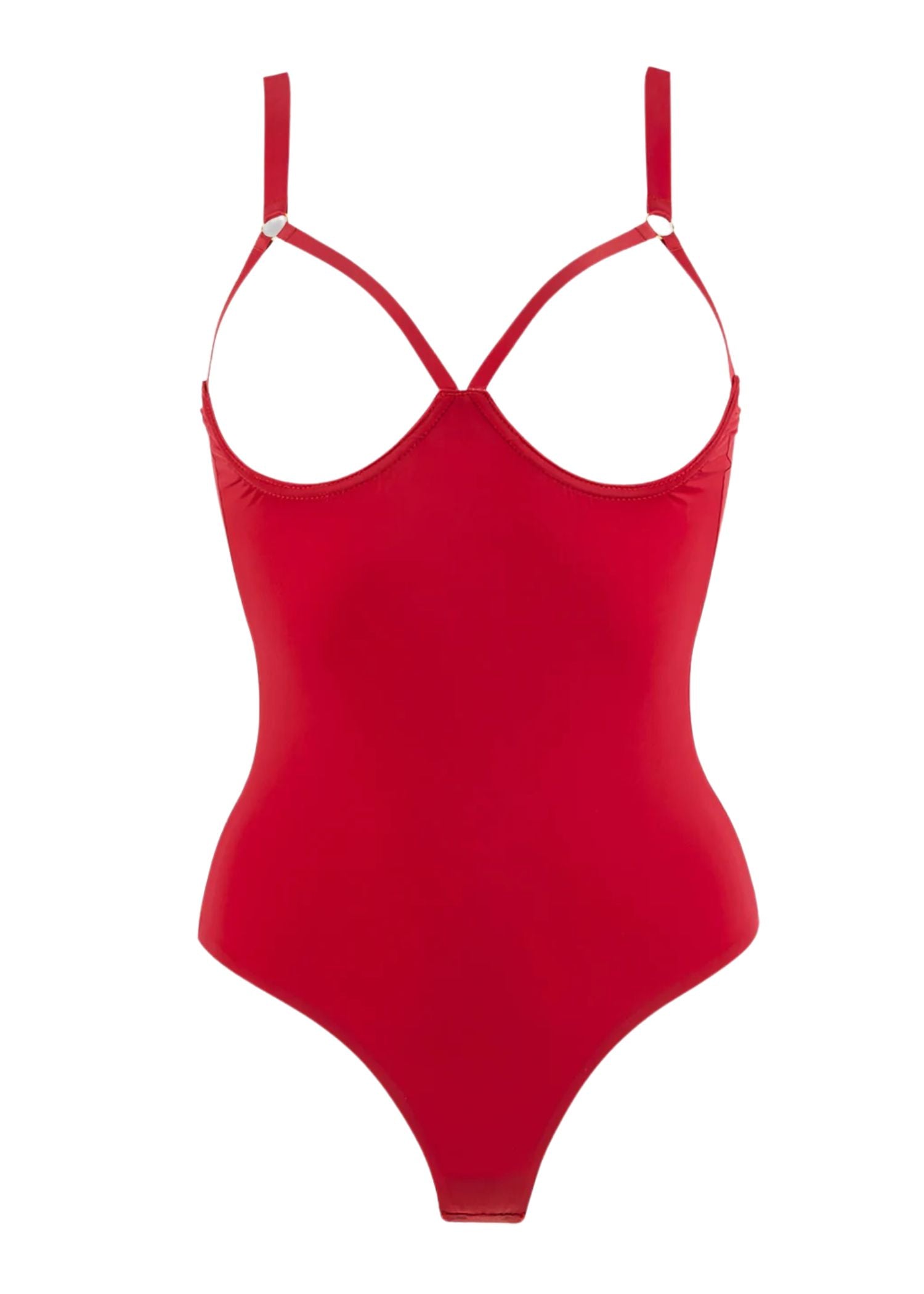 Tapage Nocturne Open Cup Bodysuit - Sexy Red Lingerie for Women | Perfect for Valentine's Day, Boudoir Photography & Romantic Nights
