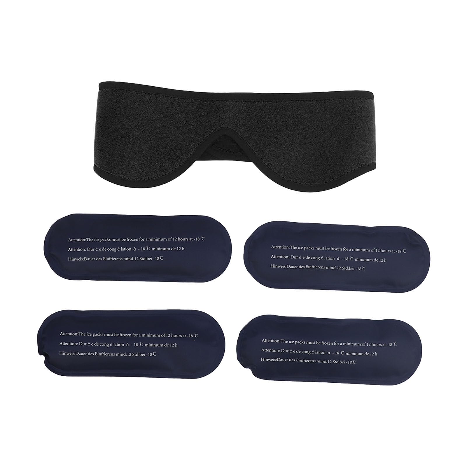 Reusable Facial Ice Pack Wrap - 4 Cooling Gel Packs for Eye & Face Relief - Lightweight Portable Therapy for Puffy Eyes, Headaches & Muscle Fatigue - Perfect for Migraine, Post-Surgery & Skincare Routine