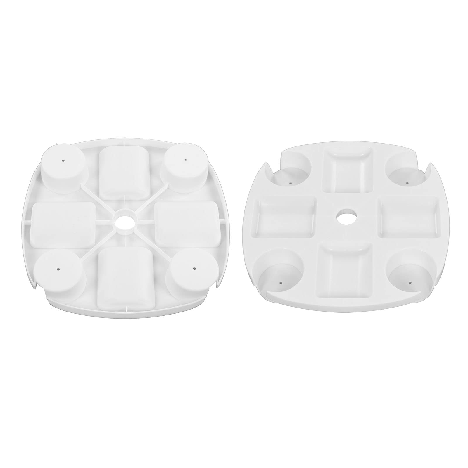 Premium White PP Round Beach Umbrella Tray - Dirt Resistant Drink Holder for Poolside, Patio & Outdoor Relaxation