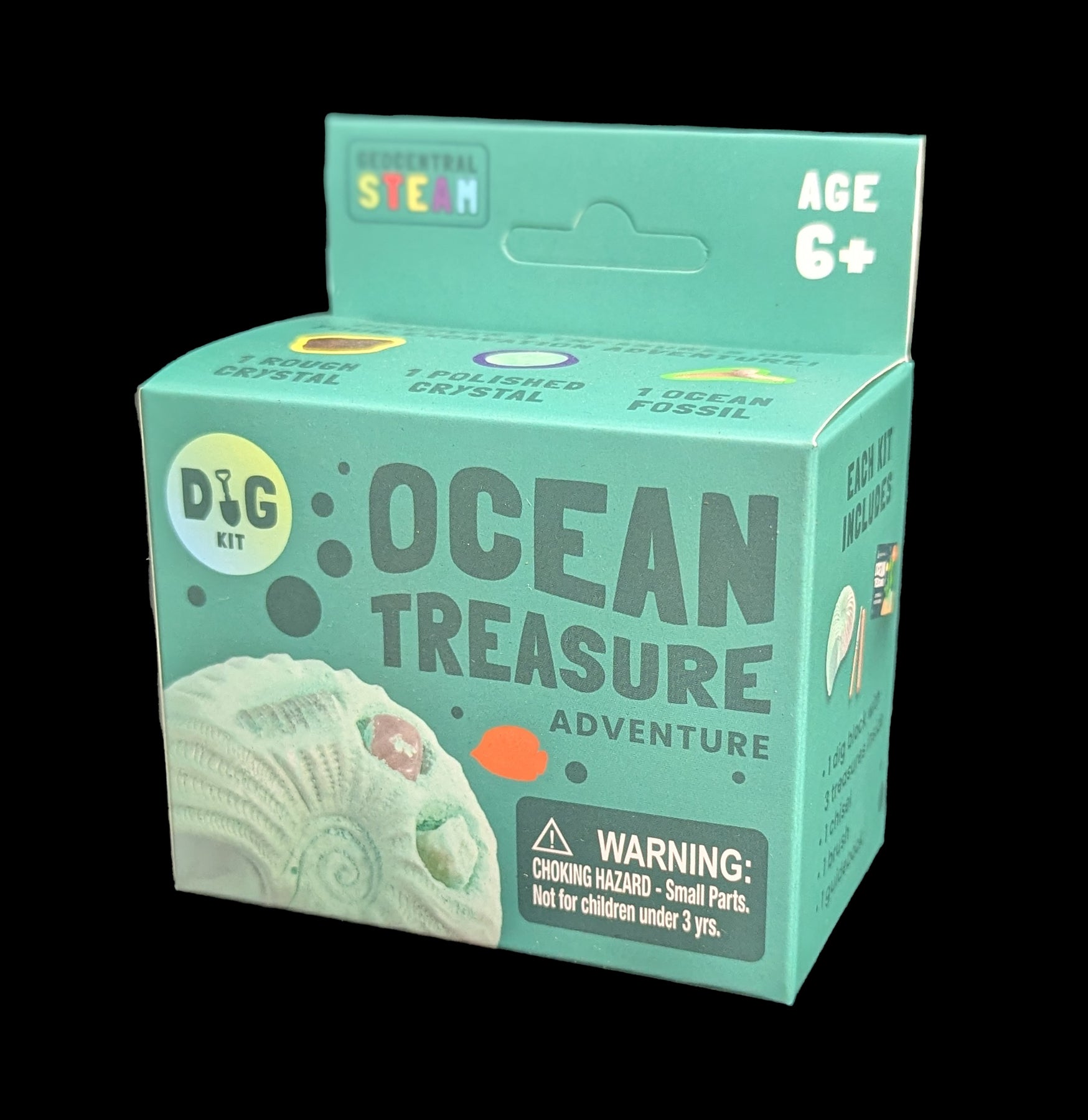 Ocean Treasure Dig Kit - Excavate Hidden Gems & Shark Teeth - STEM Educational Archaeology Toy for Kids - Perfect for Birthday Gifts & Science Party Activities