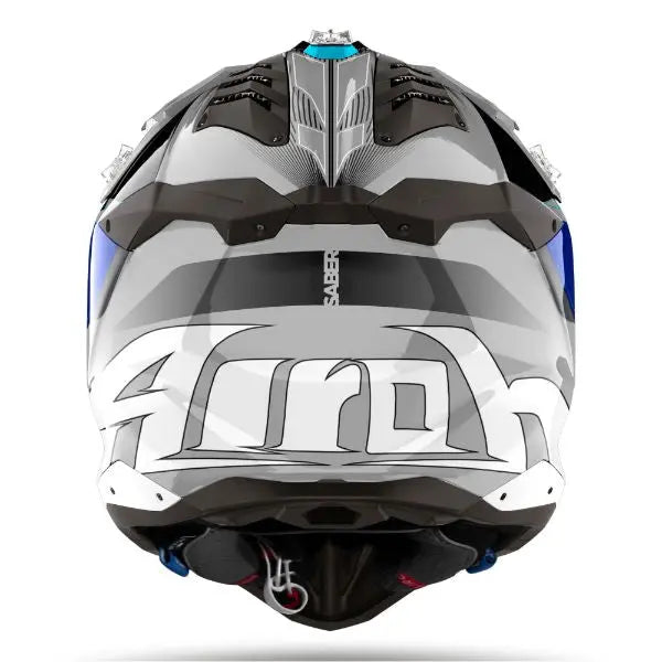 Airoh Aviator 3 Saber Gloss Blue Motorcycle Helmet - DOT & ECE Certified for Street & Racing - Lightweight & Ventilated for Comfort - Perfect for Urban Commuting & Track Days