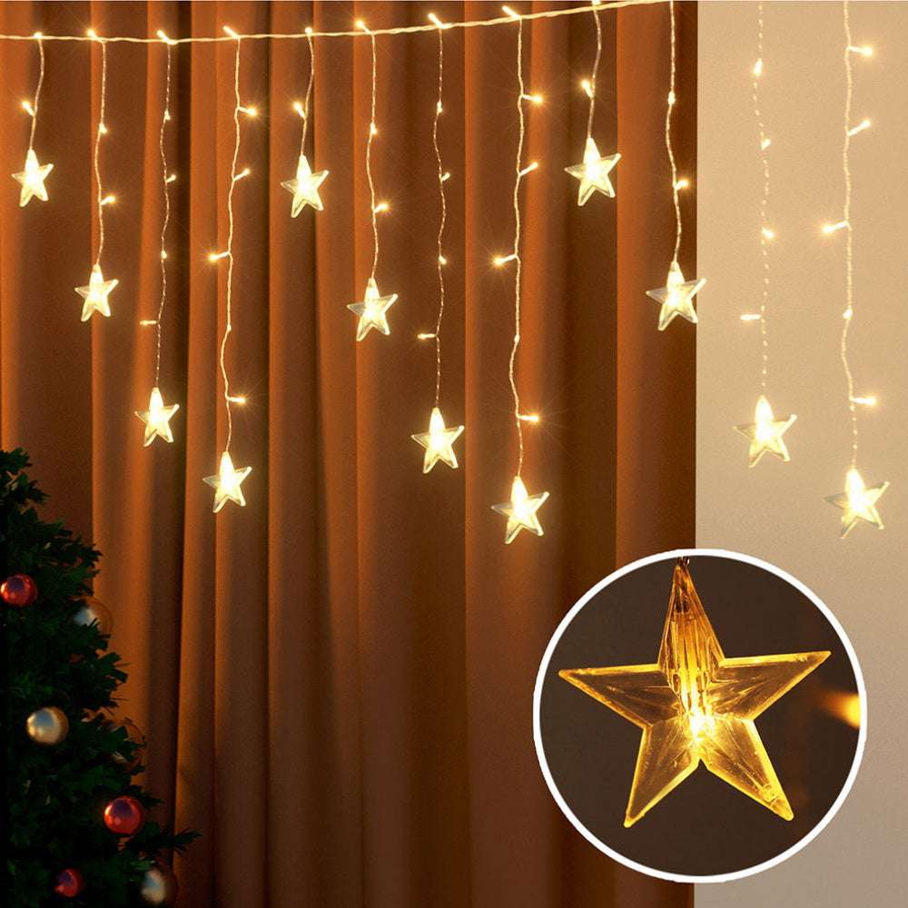 160 LED 6M/20FT Solar Powered Christmas Icicle Lights - Warm White Waterproof Outdoor String Lights for Holiday Decorations, Christmas Tree, Garden, Patio, and Roof Decor