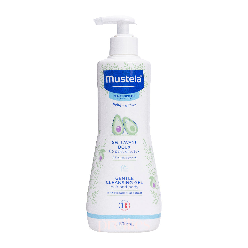 Mustela Gentle Cleansing Gel for Babies - 500ml Hair & Body Wash - Fragrance-Free & Hypoallergenic - Newborn to Toddler - Bathtime & Sensitive Skin Care (036201)