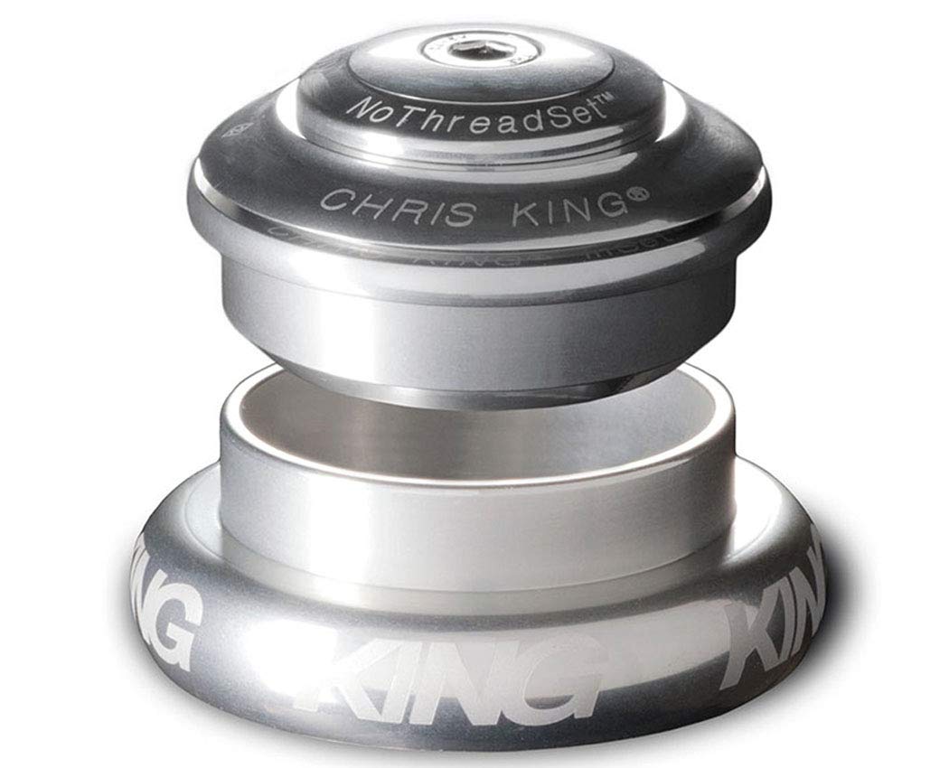 Premium 7-Piece Silver Tapered Headset for Bicycles - Durable Bike Headset Bearings for Smooth Steering & Control - Perfect for Road Bikes, Mountain Bikes & BMX Cycling