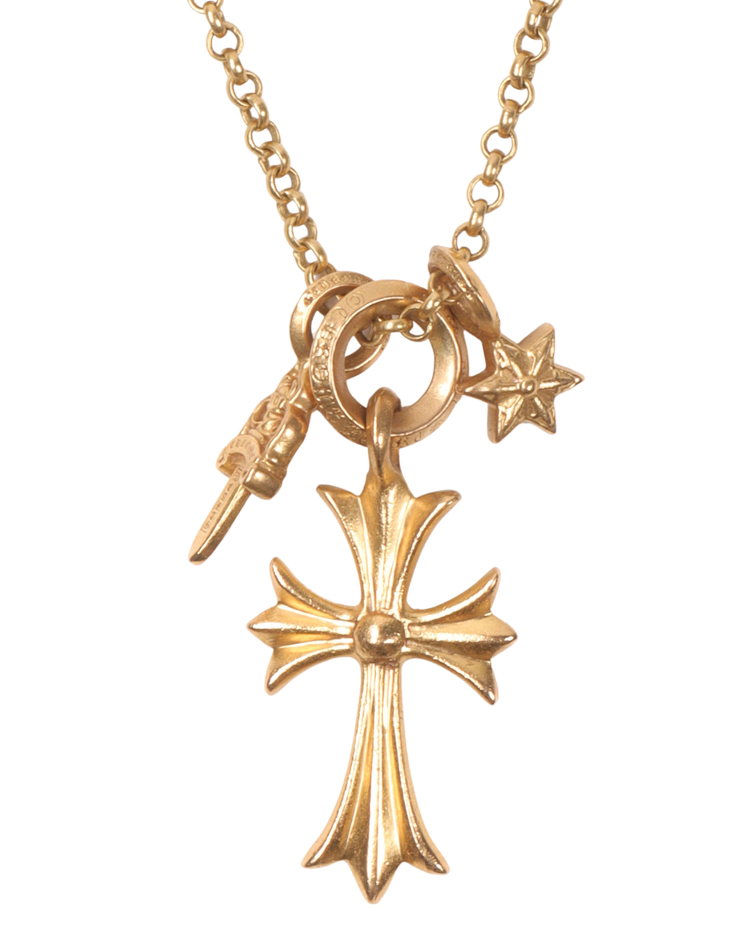 22k Gold Multi Charm Necklace for Women - Elegant Layered Pendant Jewelry Gift for Her - Perfect for Birthday, Anniversary & Special Occasions