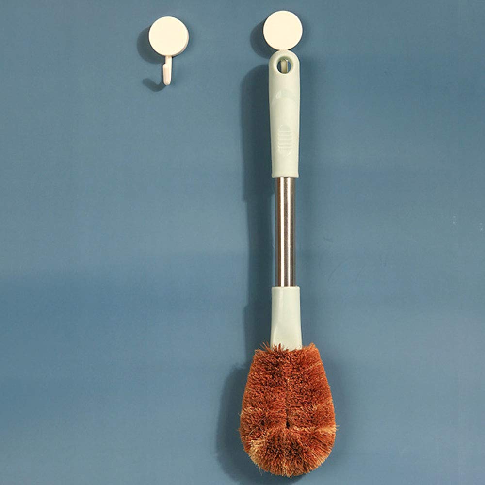 Eco-Friendly Natural Coconut Fiber Dish Scrub Brush - Set of 2 for Kitchen Cleaning, Pots & Pans Scouring - Biodegradable Household Cleaning Brush for Sustainable Home