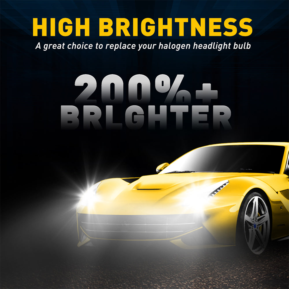 H11 LED Bulb 15000 Lumens & 9005 High Beam Headlight Bulbs - Wireless Design for Cars, Trucks, SUVs - Super Bright White Light for Night Driving, Off-Roading, and Foggy Conditions