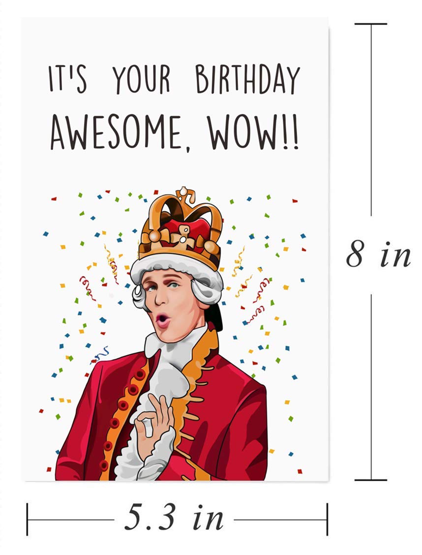 Premium Hamilton Musical Birthday Card with King George III Design - Perfect for Theater Fans & History Enthusiasts | Great for Broadway Lovers' Special Occasions