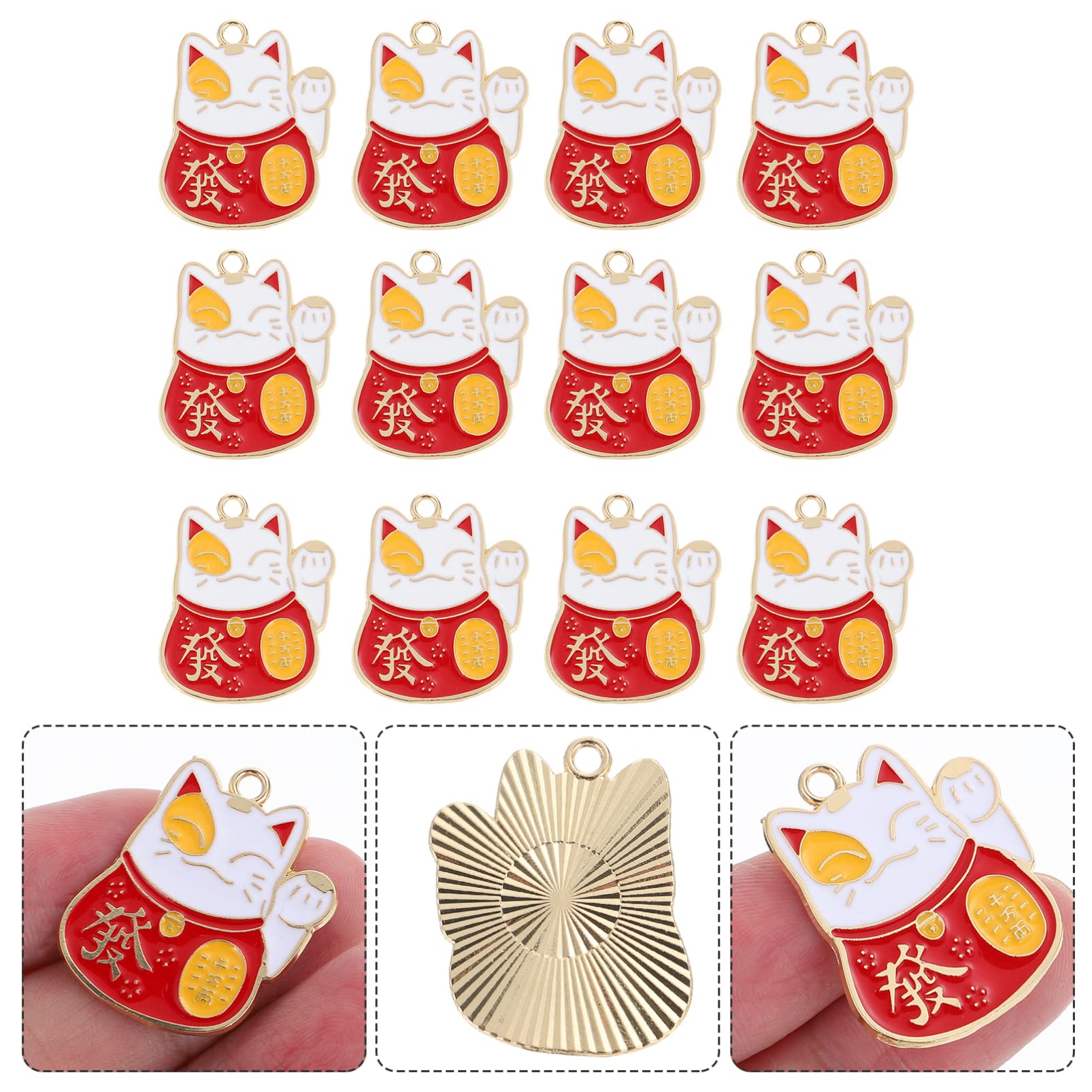 20pcs Lucky Cat Charms for DIY Jewelry & Keychains - Crafting & Gifts