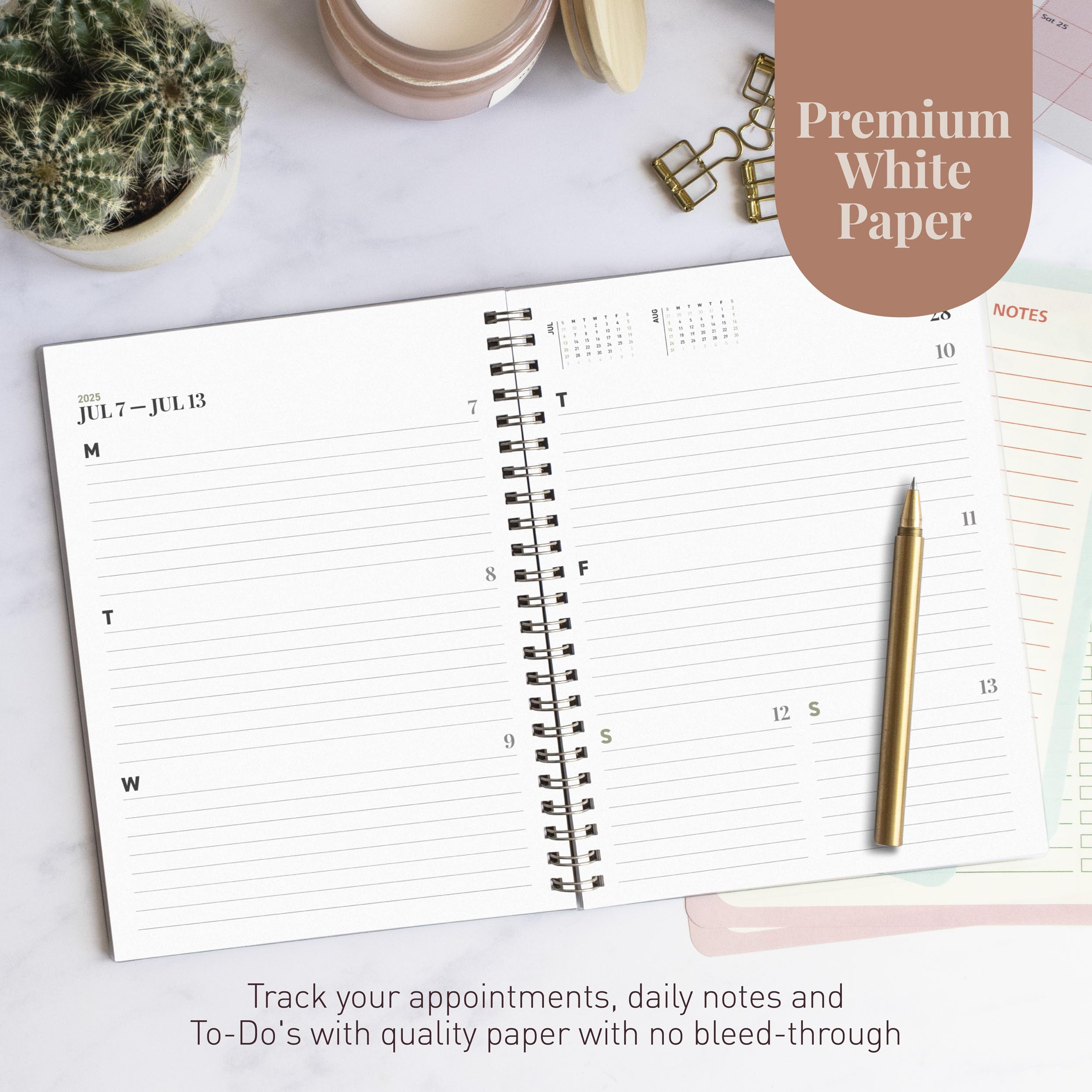 Riley's 2024-2025 Academic Planner - 18-Month Weekly & Monthly Organizer with Twin-Wire Binding, Notes Pages & Durable Cover (21x15cm, Dark Green) - Perfect for Students, Teachers & Professionals