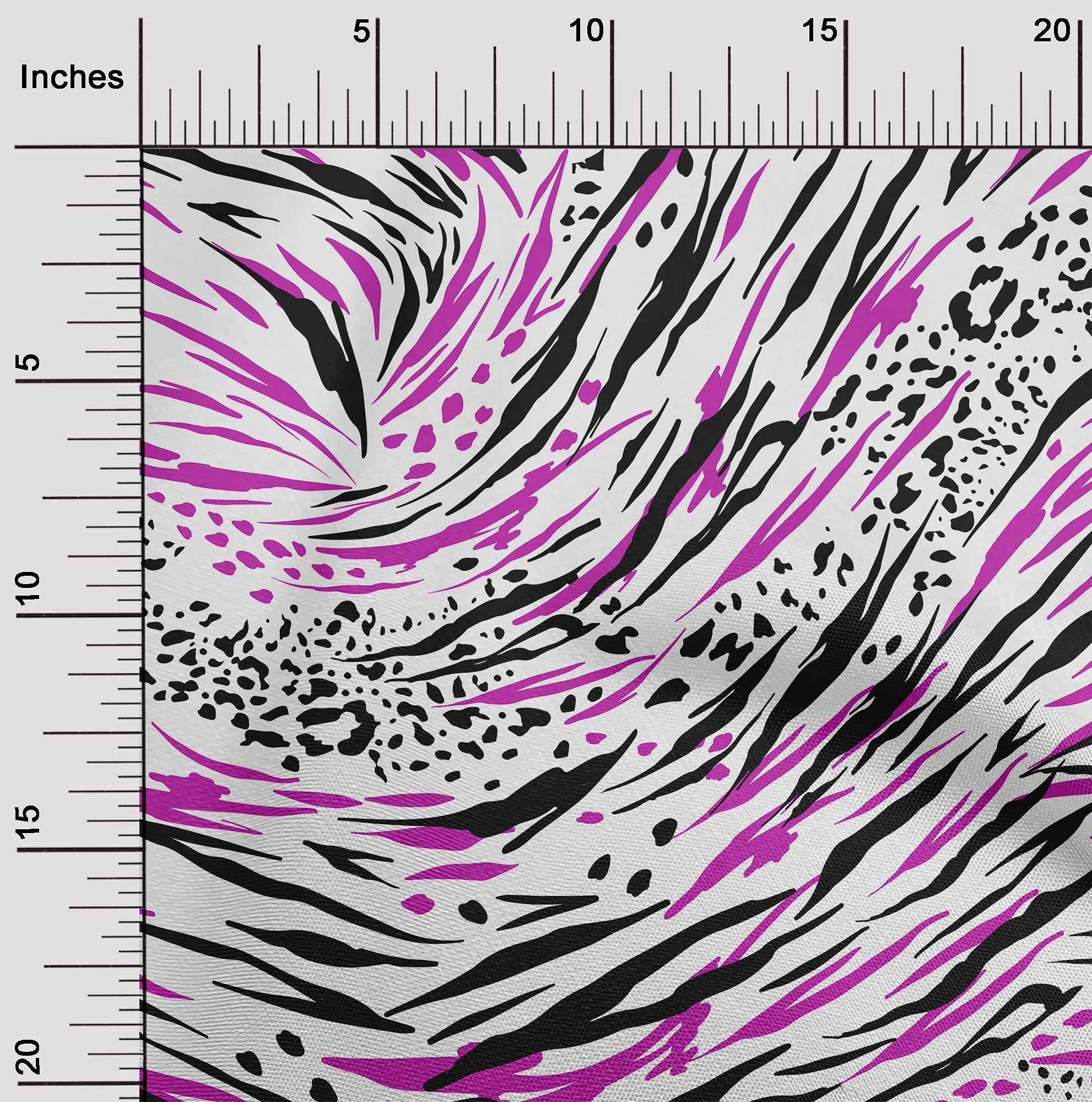 Premium Cotton Poplin Fabric - Fuschia Pink Animal Skin Print Dress Material (56 Inch Wide) by The Yard | Perfect for DIY Dresses, Skirts, Home Decor & Craft Projects