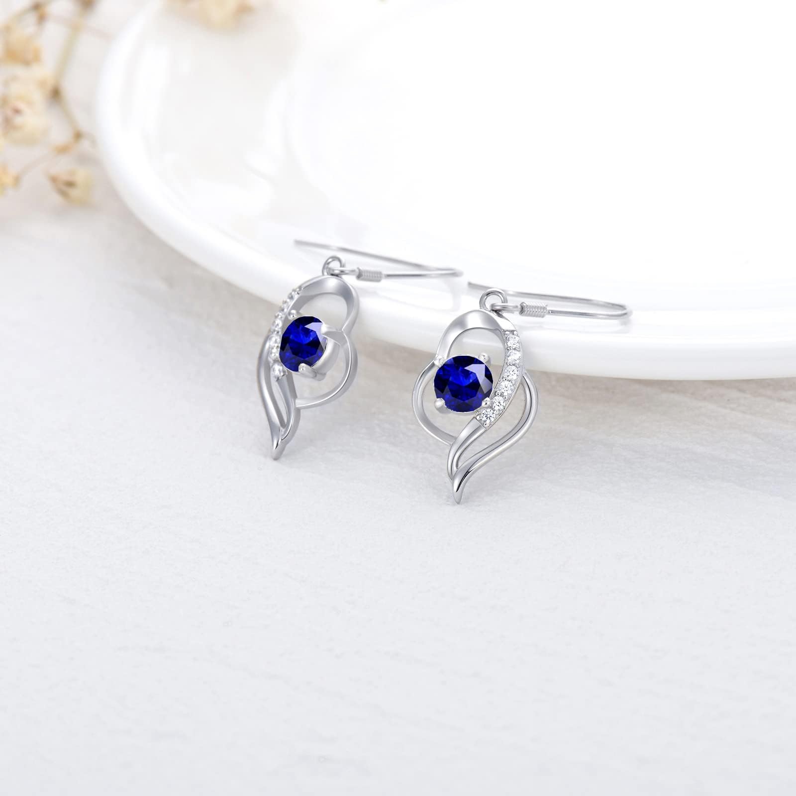 925 Sterling Silver Birthstone Dangle Earrings for Women - Elegant Fine Jewelry for Birthday, Anniversary & Special Occasions | Perfect Gift for Women & Girls | Ideal for Parties, Weddings & Everyday Wear