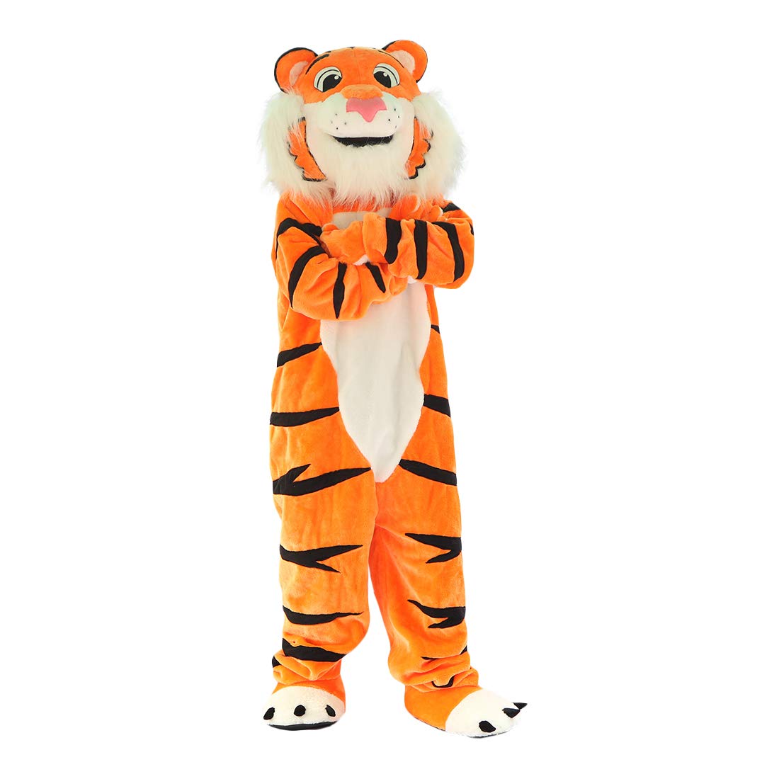 Orange Tiger Costume for Adults - Cartoon Mascot Outfit for Halloween, Cosplay Parties & Theme Events | Fun Animal Costume for Dress-Up & Performances