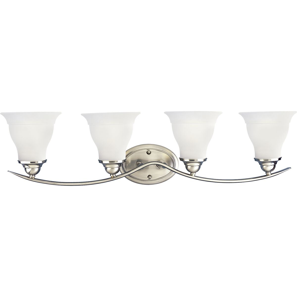 Trinity Collection 4-Light Etched Glass Bathroom Vanity Light Fixture - Perfect for Bathroom, Powder Room & Dressing Area Lighting