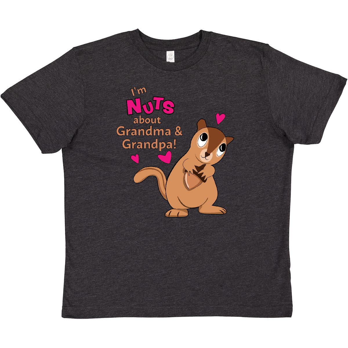 Inktastic 'I'm Nuts About Grandma and Grandpa' Youth T-Shirt - Cute Family Matching Outfits for Grandparents Day & Family Reunions