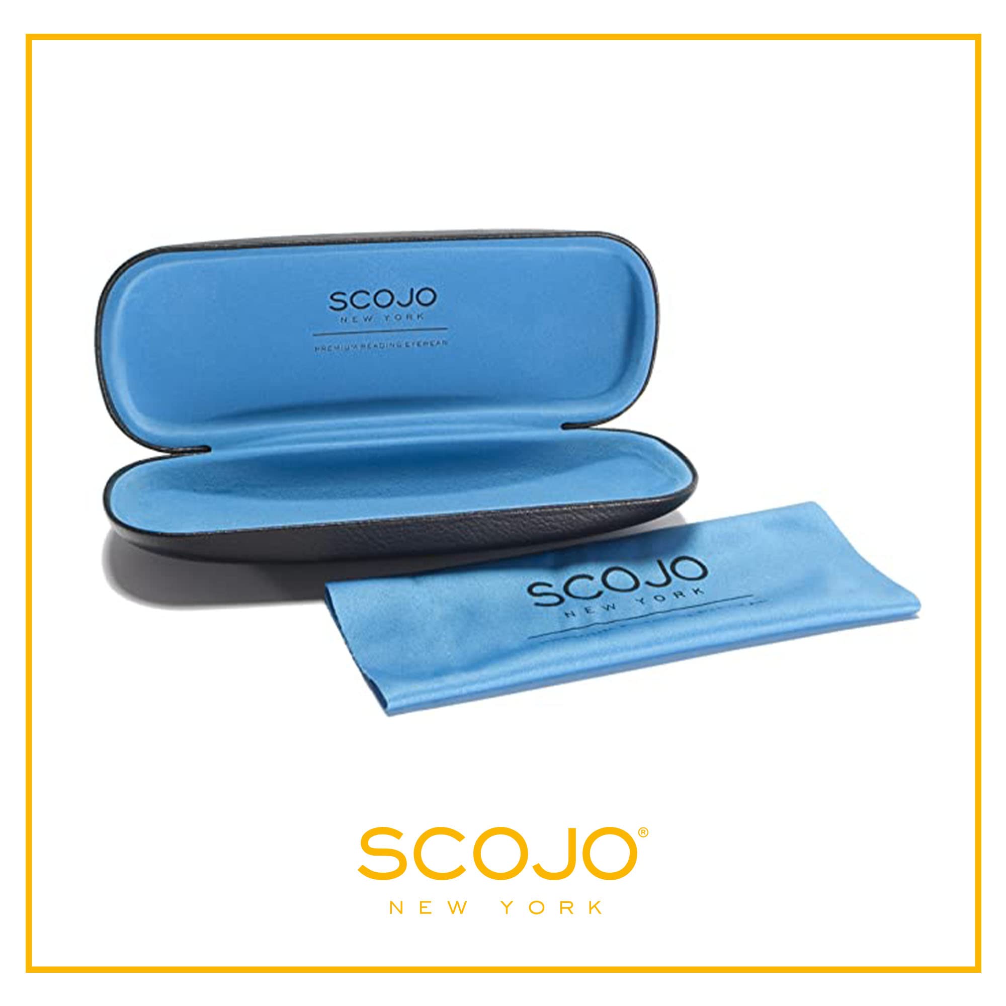 Scojo New York Blue Light Blocking Reading Glasses - Anti-Scratch Handmade Computer Glasses for Women & Men | Perfect for Office Work, Screen Time & Night Reading