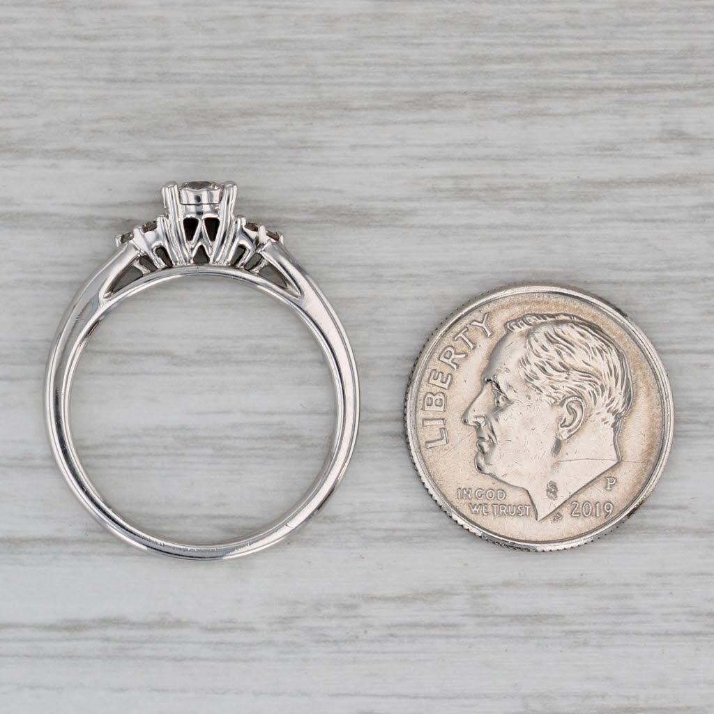 0.24ctw Round Diamond Engagement Ring 10k White Gold Size 7 - Perfect for Proposals, Anniversaries & Romantic Occasions