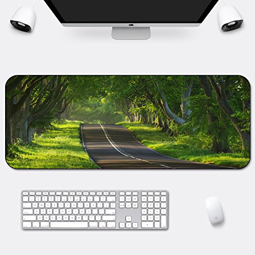 LL-COEUR Landscape River Mountain Mouse Pad - Non-Slip Computer Keyboard Mat, Large Gaming & Office Desk Pad (11.8