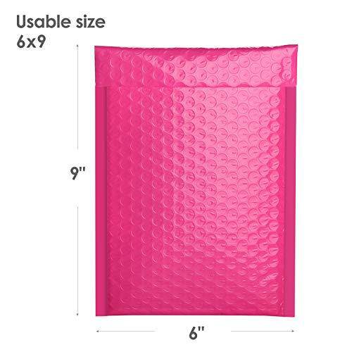 6x10 Bubble Mailer Padded Envelopes - Hot Pink | Waterproof & Tear-Resistant Shipping Bags for Ecommerce, Small Business & Online Sellers | Perfect for Shipping Jewelry, Cosmetics & Fragile Items