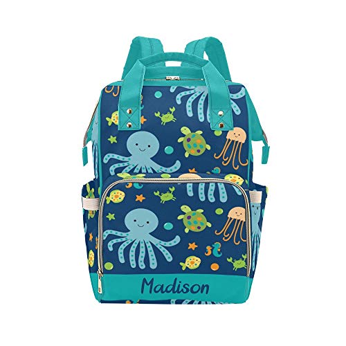 Personalized Under The Sea Turtle Diaper Backpack - Custom Name Baby Travel Bag for Boys & Girls - Perfect for Moms, Daycare & Beach Trips