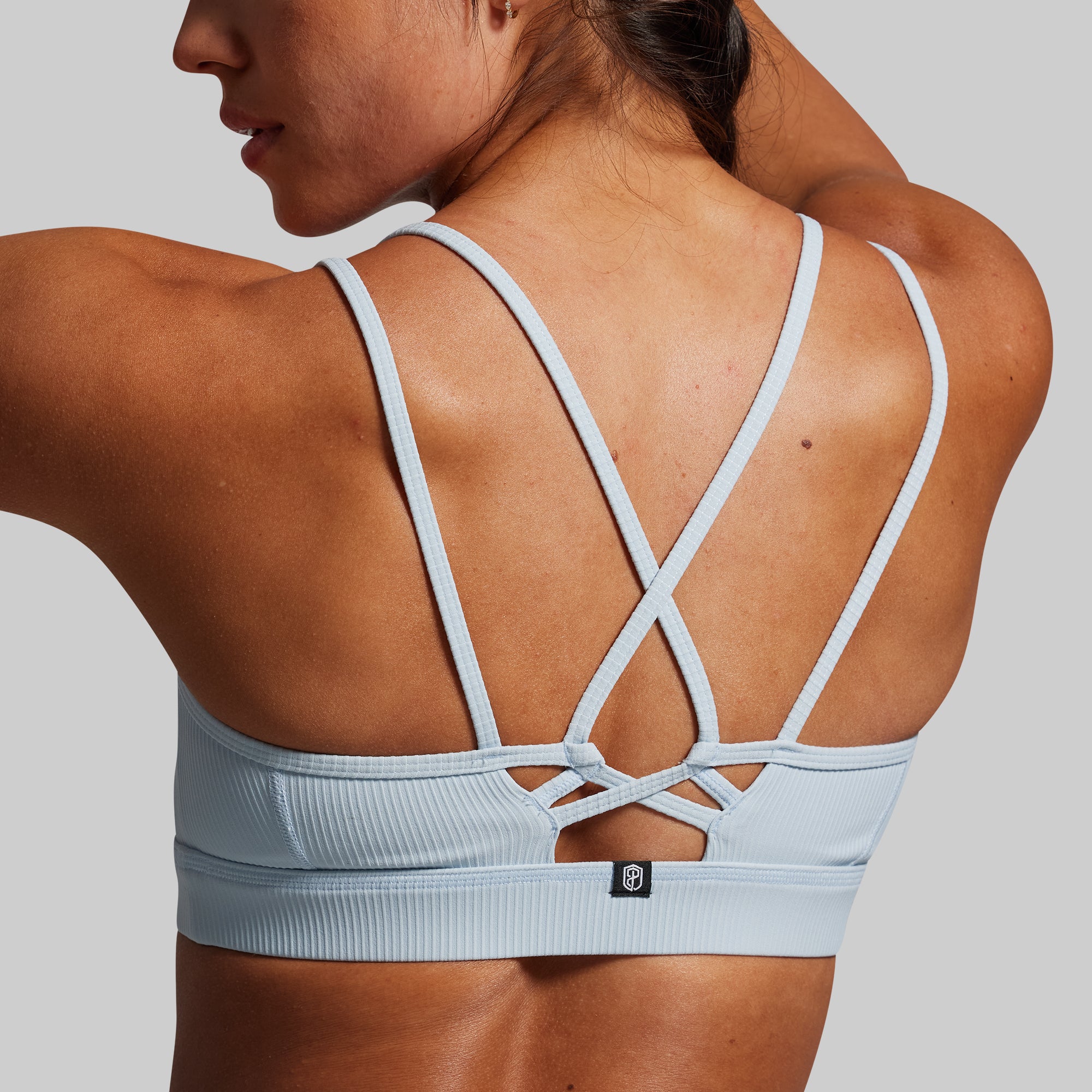 Lotus Sports Bra for Women - Breathable Chambray Workout Top - Yoga, Running, Gym & Activewear
