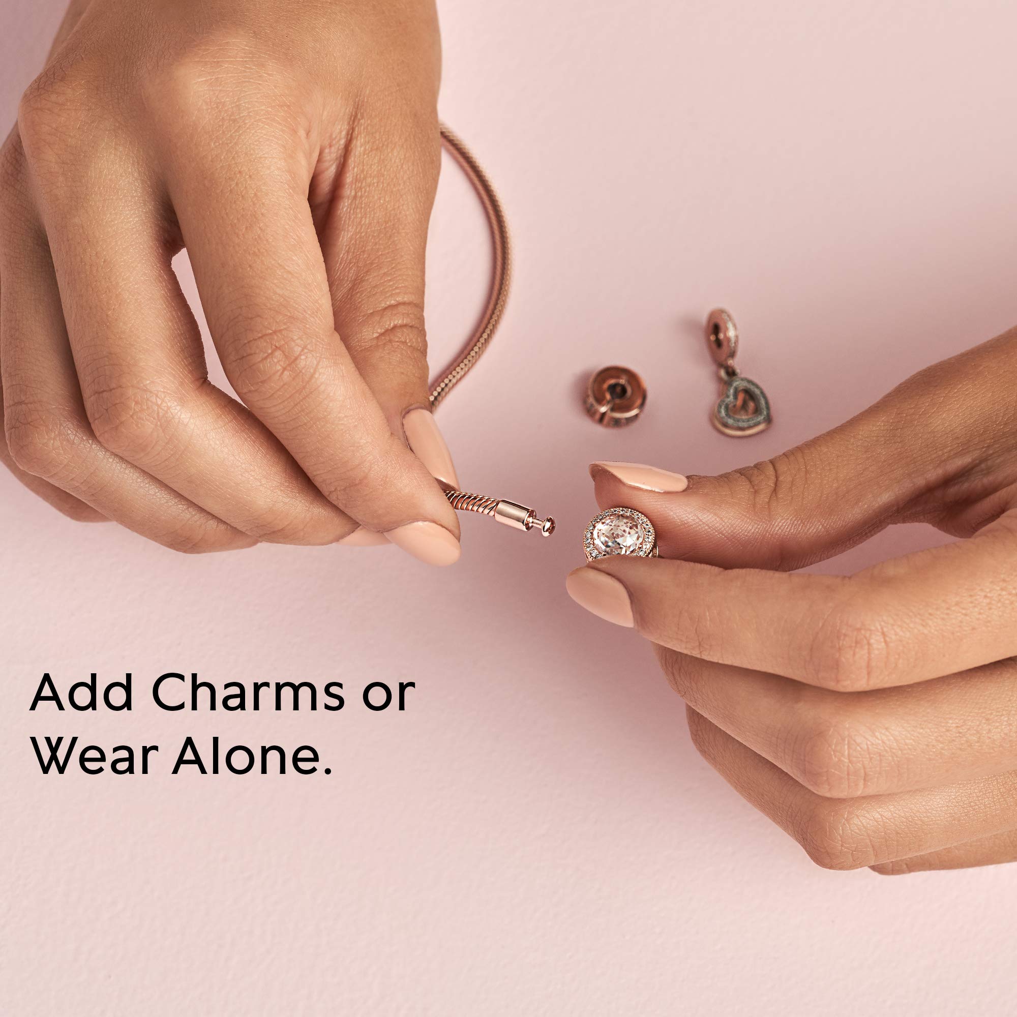 PANDORA Moments Snake Chain Bracelet for Women - Compatible with PANDORA Charms - Elegant Gift for Her with Gift Box - Perfect for Birthdays, Anniversaries & Special Occasions