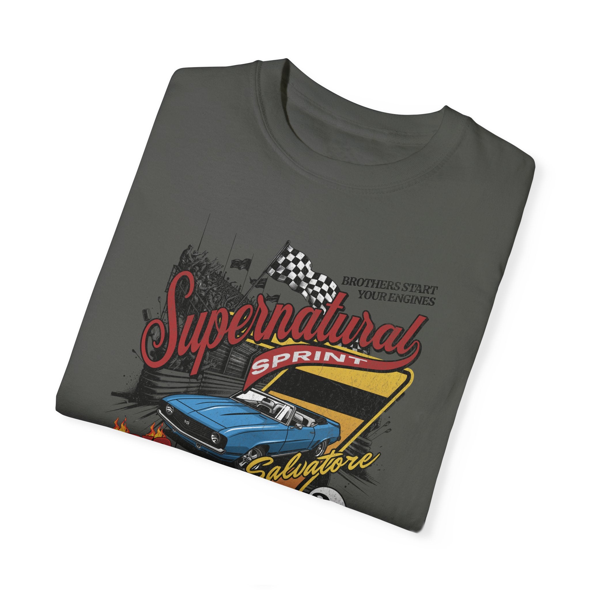 Supernatural Spirit Distressed Vintage T-Shirt | Gothic Horror TV Show Inspired Graphic Tee | Perfect for Halloween, Cosplay & Fan Merch Collectors