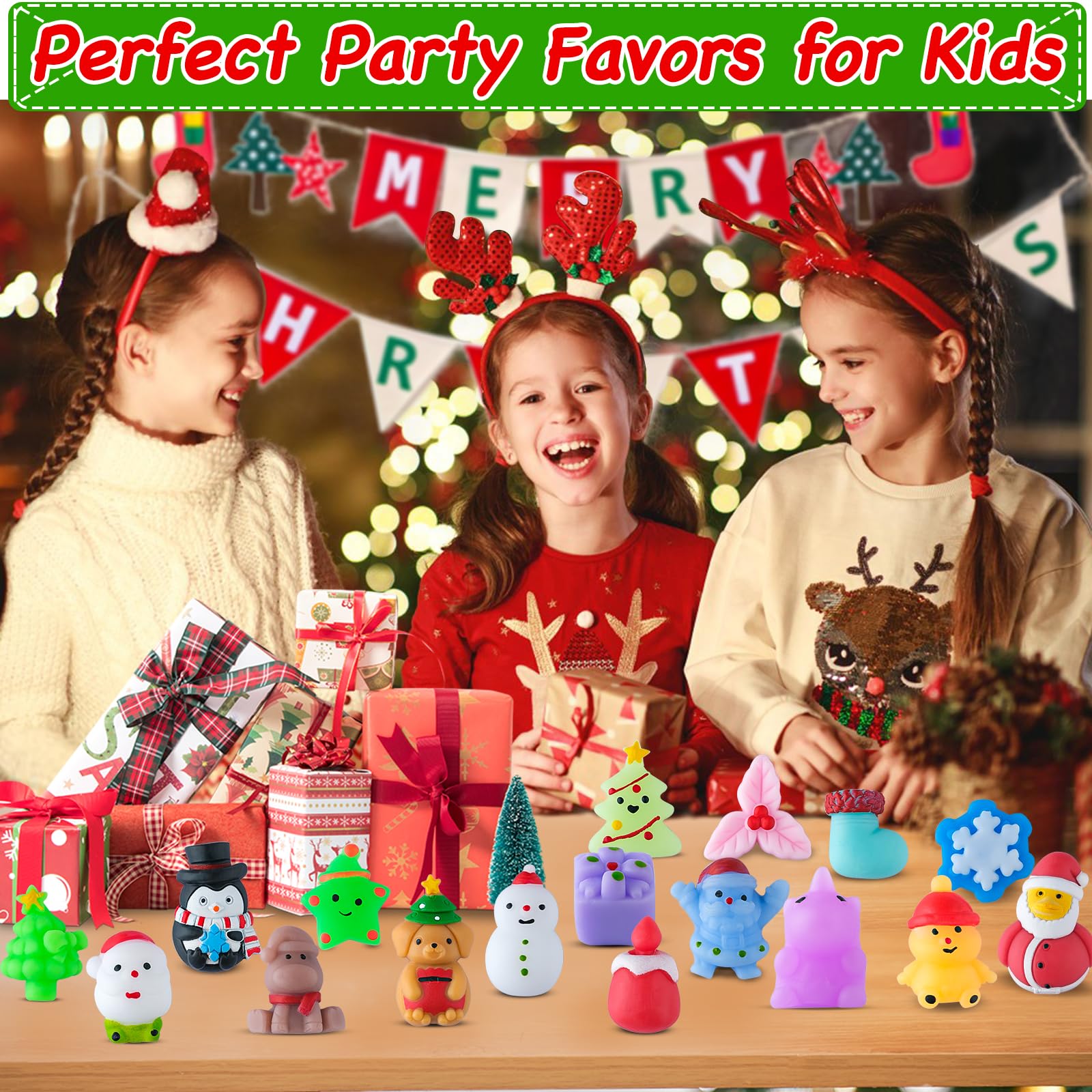 36PCS Christmas Squishy Toys for Kids - Stress Relief & Party Favors for Stocking Stuffers