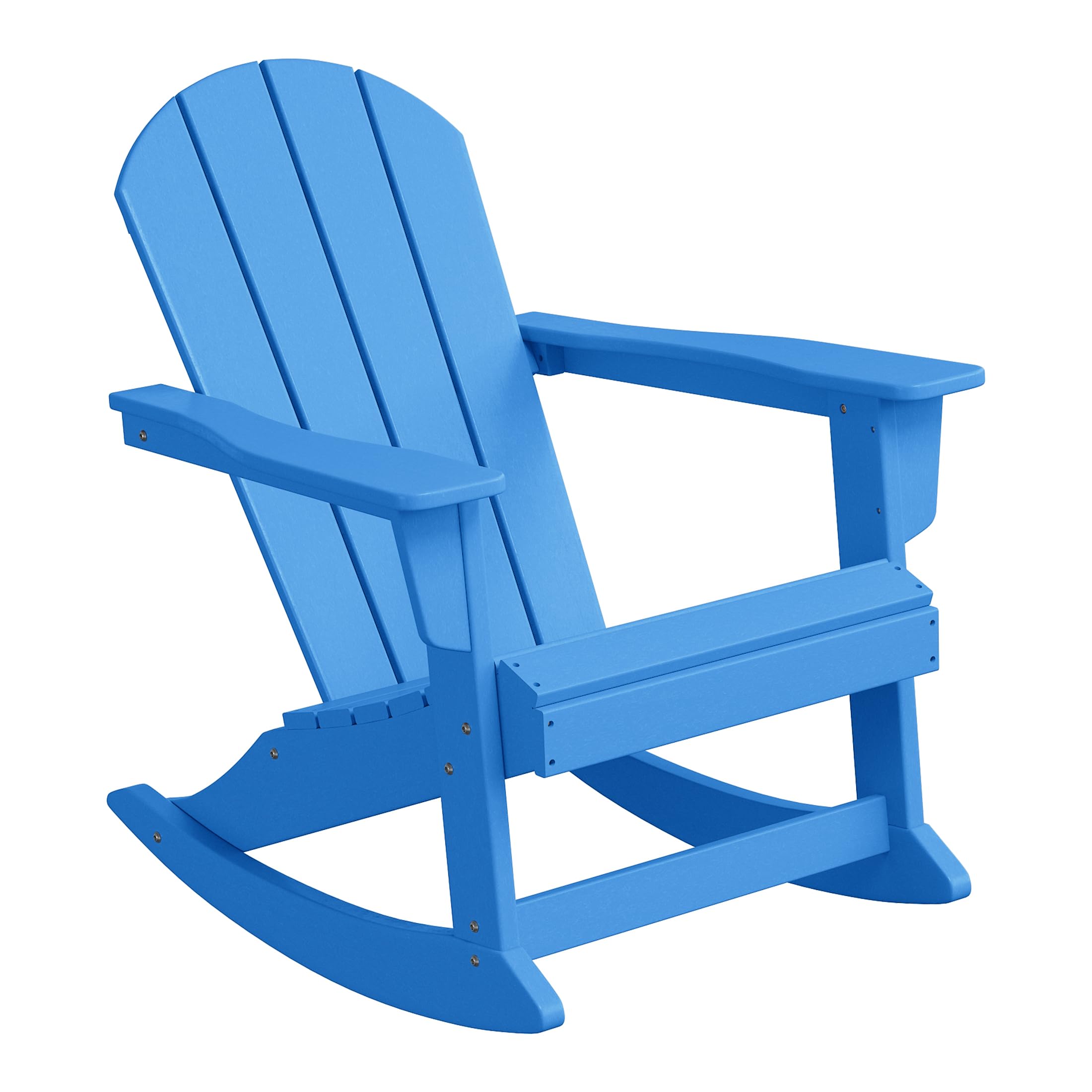 WestinTrends Malibu Outdoor Poly Adirondack Rocking Chair - Pacific Blue - Weather-Resistant Patio Furniture for Garden, Porch & Backyard Relaxation