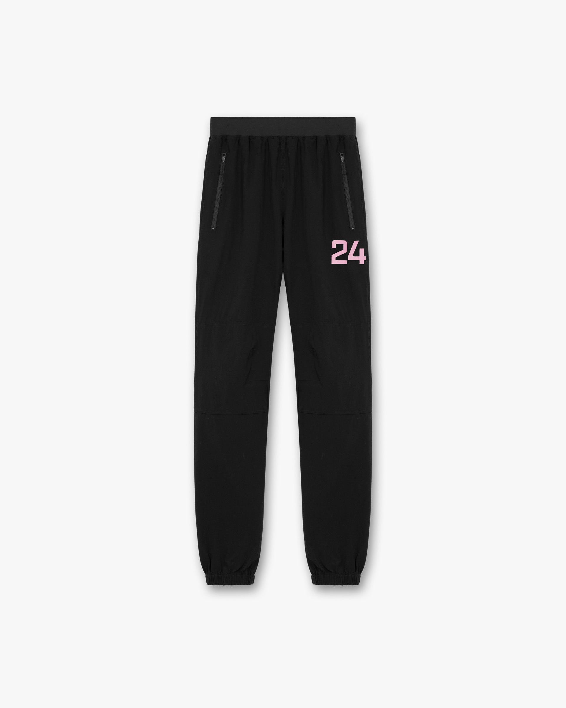London 247 Training Pants for Women - High Waist Yoga Pants with Pockets, Black & Candy Pink - Perfect for Gym, Running, Workout and Lounge Wear