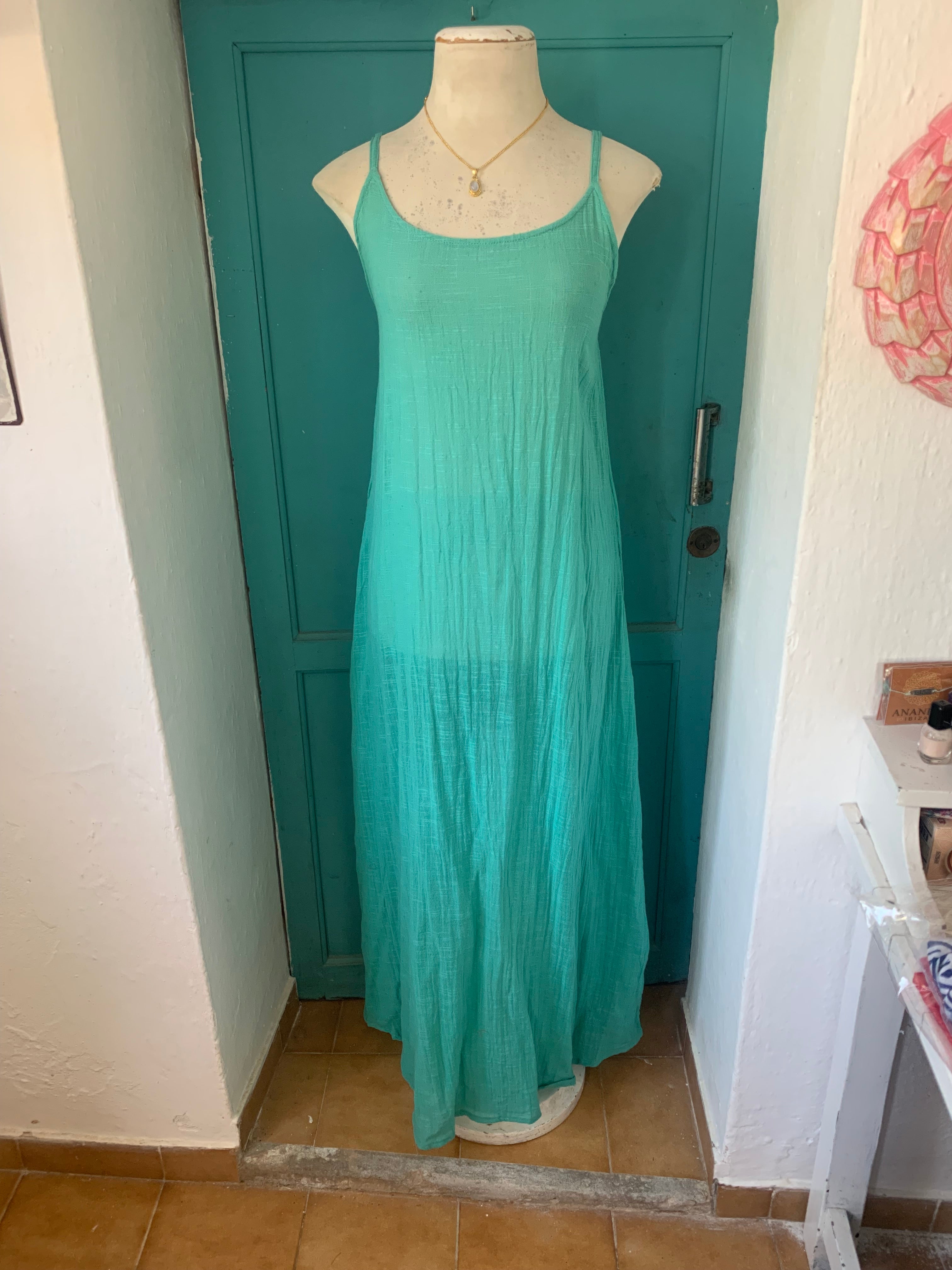 Elegant Plain Linen Long Dress for Women - Breathable Summer Maxi Dress for Beach, Office & Casual Wear