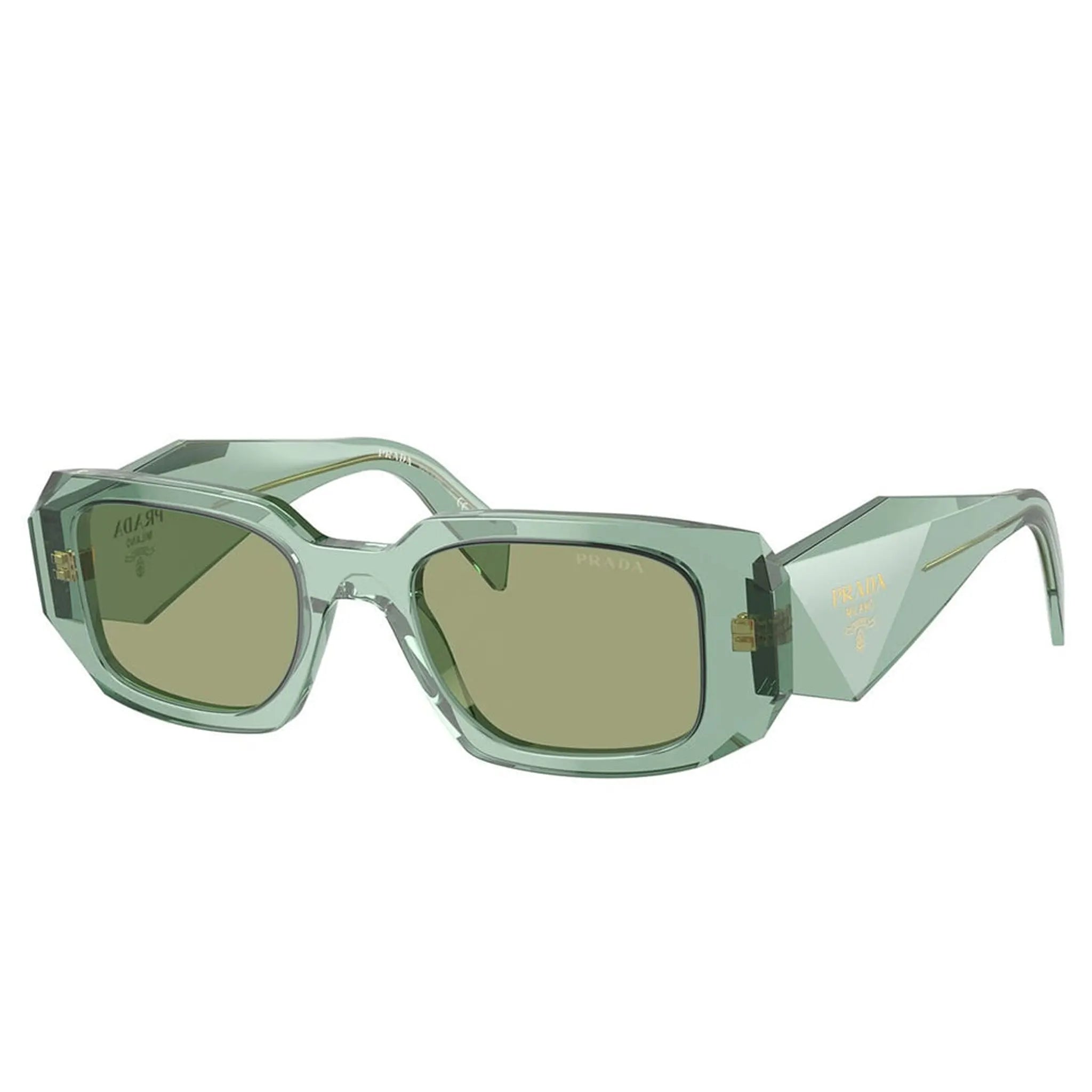 Prada PR 17WS 11R10E Transparent Sage Sunglasses for Women - Luxury Designer Shades for Summer, Beach & Outdoor Activities