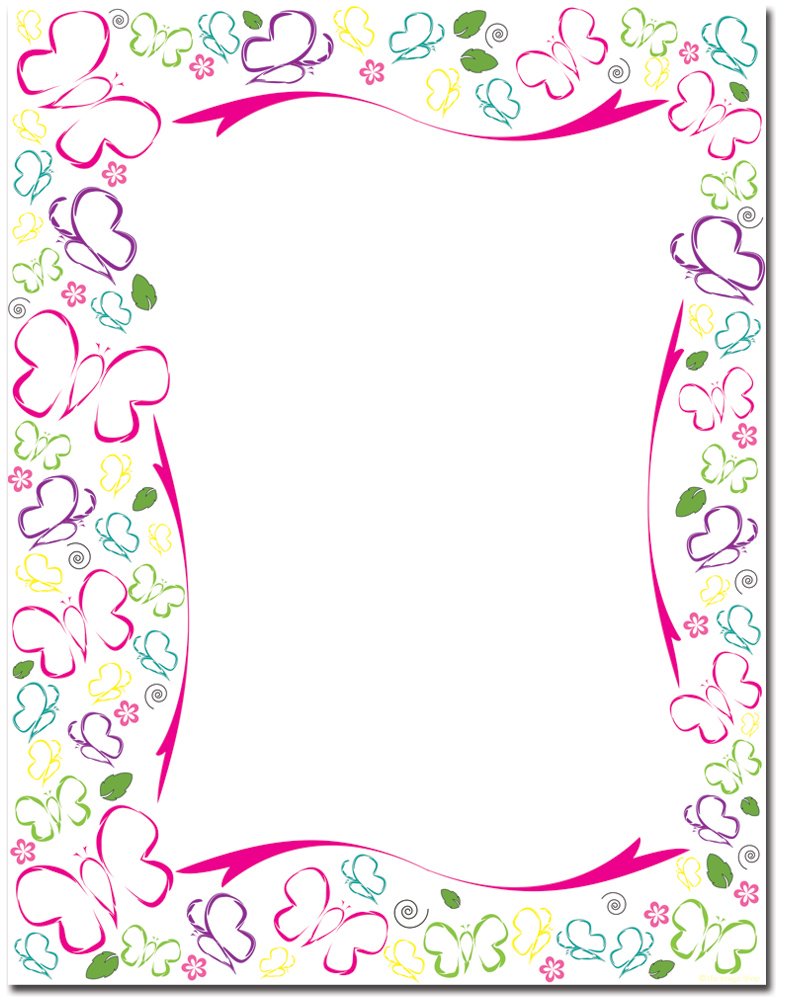 Premium Sketched Butterflies Letterhead Paper - 25 Sheets for Laser & Inkjet Printers | Elegant Stationery for Wedding Invitations, Business Correspondence & Creative Projects