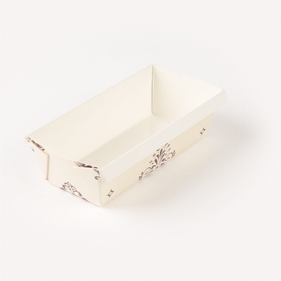 Bake Tek 13 oz Beige Vintage Floral Greaseproof Paper Loaf Pans - 7 x 3.25 x 2 Inches - Pack of 100 - Perfect for Homemade Bread, Cakes & Party Treats Baking
