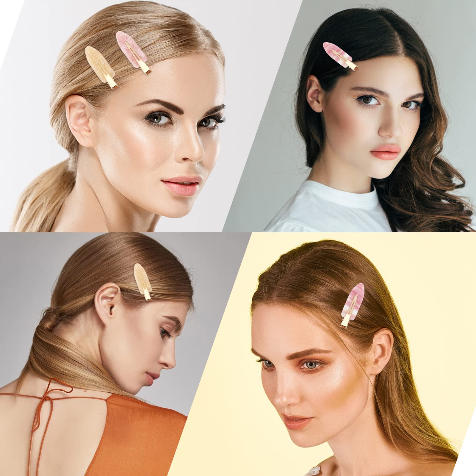 10Pcs Flat Hair Clips No Bend Resin Acrylic Hairdressing Clips for Salon, Bangs & Wavy Styling - Perfect for Hairdressers, Makeup Artists & Home Use