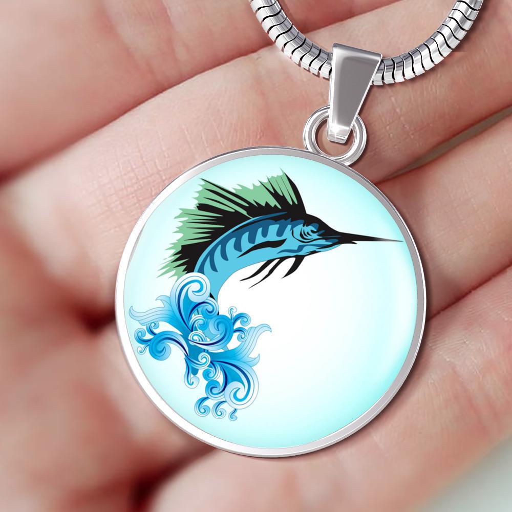 Marlin Necklace and Bracelet Set - Sterling Silver Fish Jewelry Collection for Women - Perfect for Beach Vacations, Summer Outfits and Ocean Lover Gifts