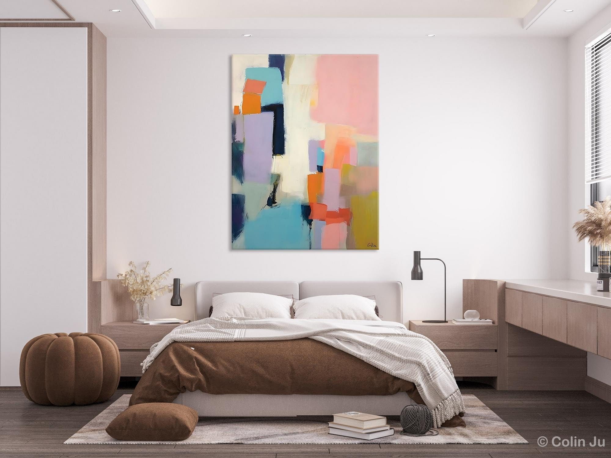 Contemporary Abstract Canvas Painting - Large Modern Wall Art for Living Room, Bedroom & Office Decor | Original Handmade Artwork for Sale