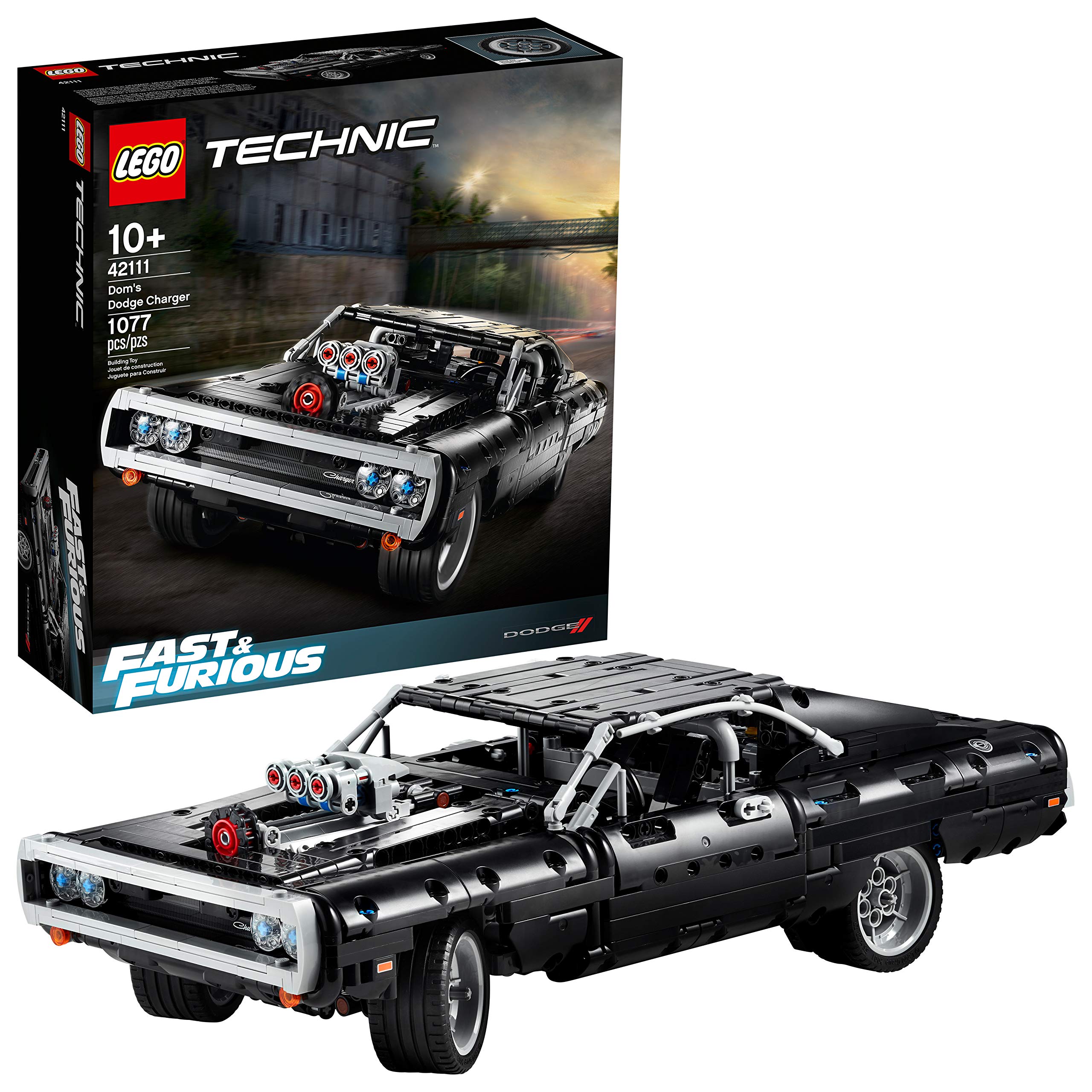 LEGO Technic Fast & Furious Dom's Dodge Charger 42111 Race Car Building Kit - 1,077 Piece Model Car Set for Adults & Teens - Perfect for Movie Fans & Car Enthusiasts to Build & Display