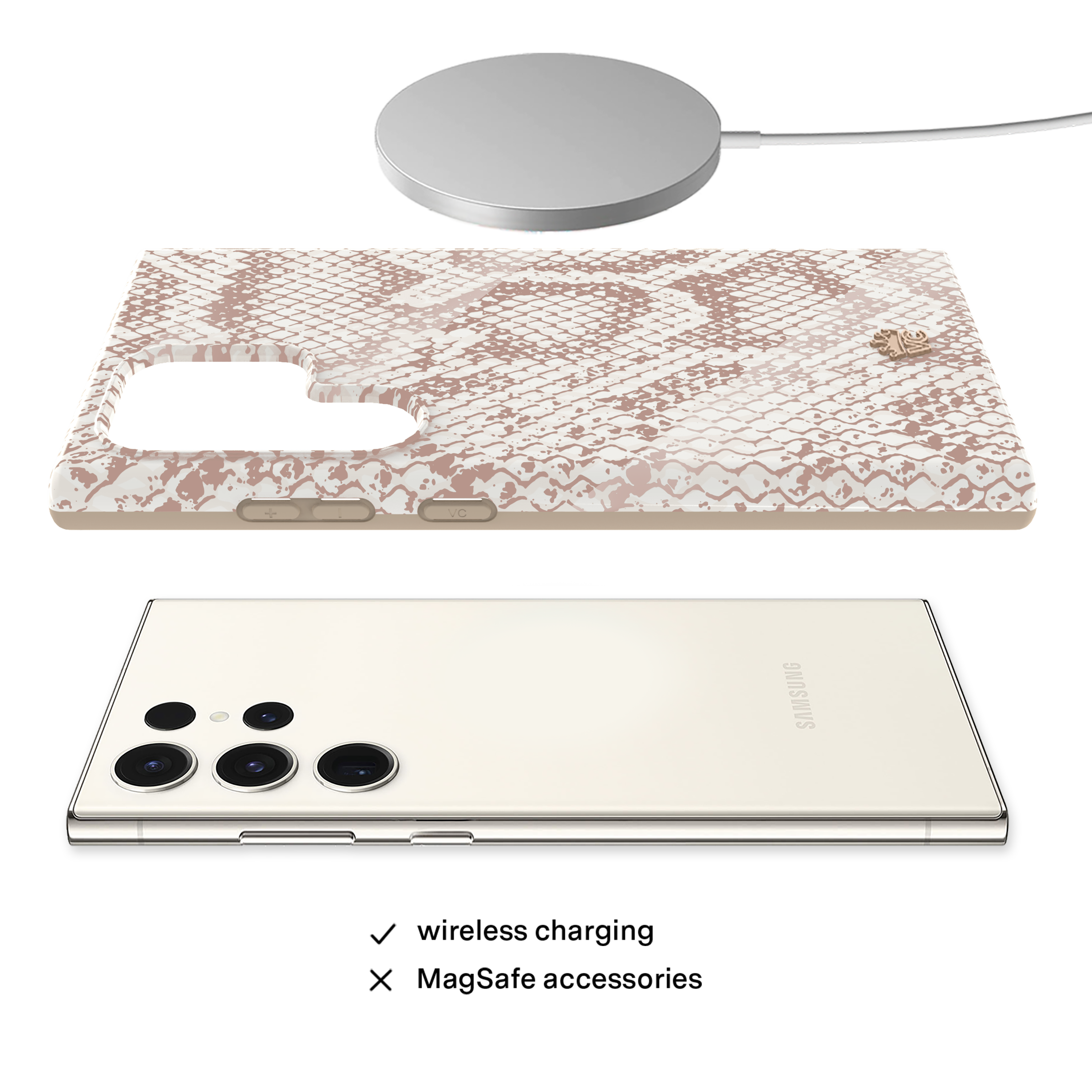 Samsung Phone Case - Slim Nude Python Skin Cover for Galaxy S21/S20/Note 20 - Premium Protective Case for Everyday Use & Fashion Style